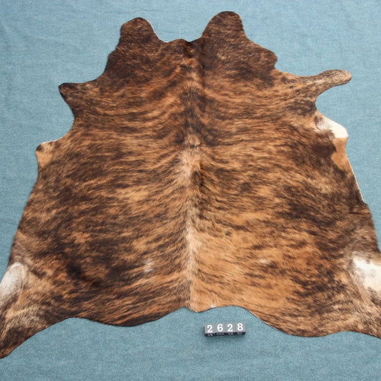 Kuhfell Schwarz Braun Weiß getigert (2628)