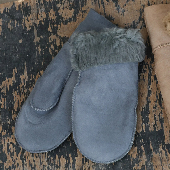 Lammfellhandschuhe braun oder grau (Fäustlinge)