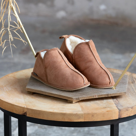 Kinder Lammfell Hausschuhe Lian l Braun l Gr. 26-36