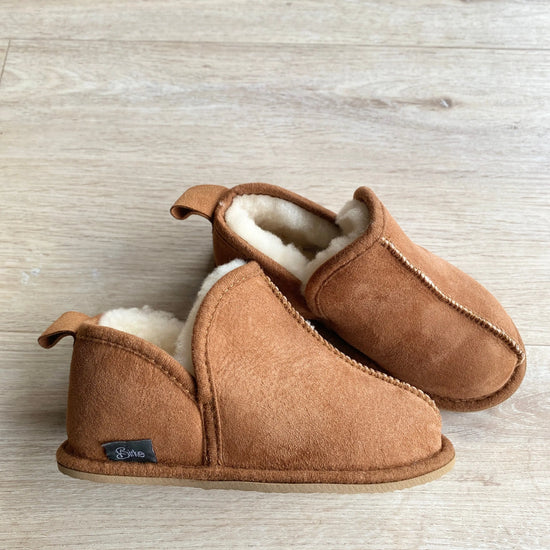 Kinder Lammfell Hausschuhe Lian l Braun l Gr. 26-36