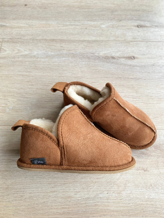 Kinder Lammfell Hausschuhe Lian l Braun l Gr. 26-36