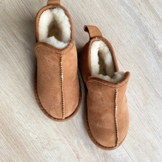 Kinder Lammfell Hausschuhe Lian l Braun l Gr. 26-36