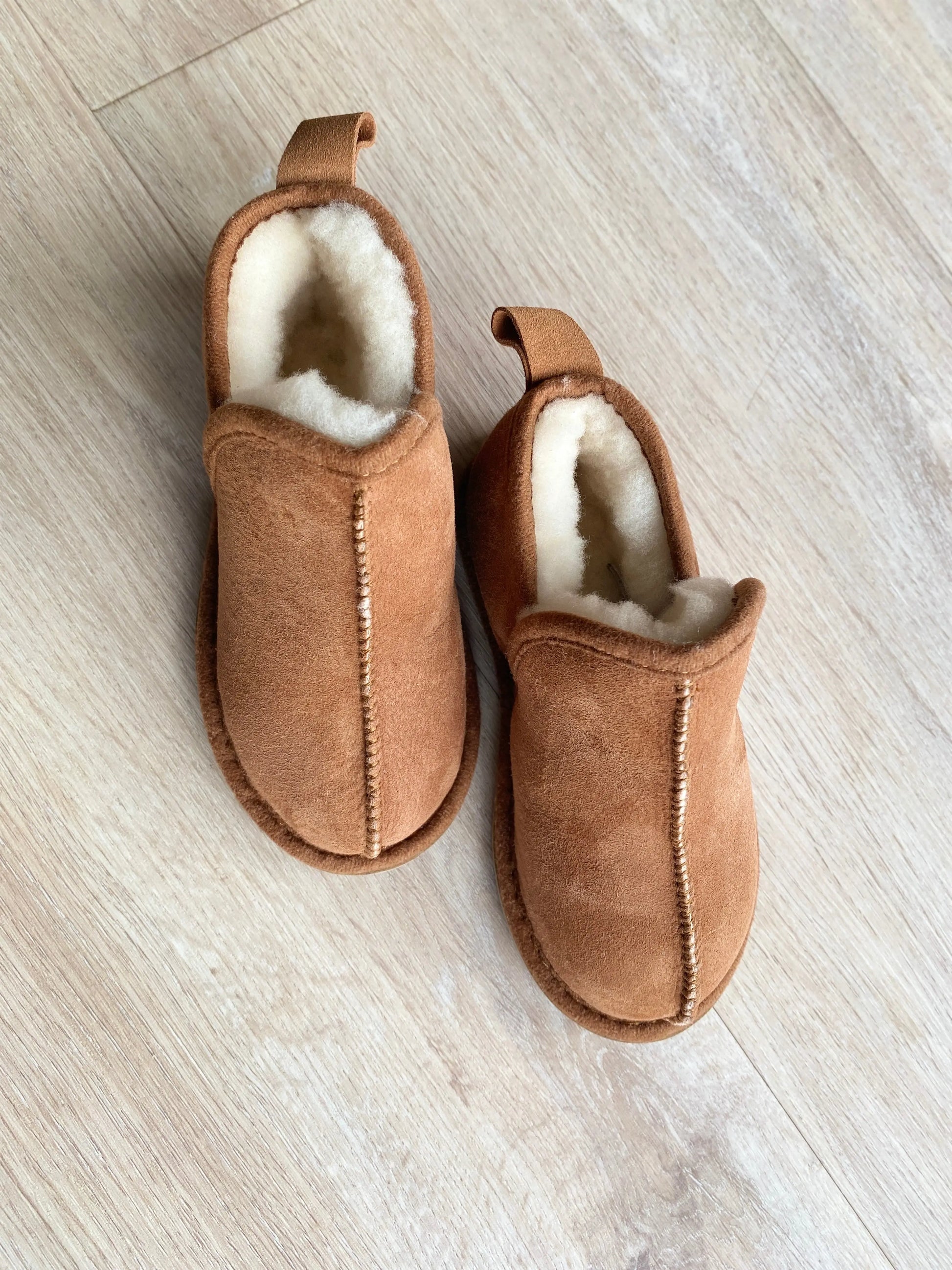 Kinder Lammfell Hausschuhe Lian l Braun l Gr. 26-36