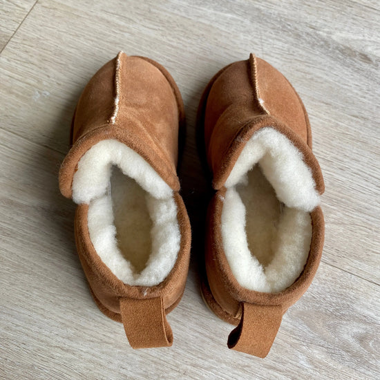 Kinder Lammfell Hausschuhe Lian l Braun l Gr. 26-36