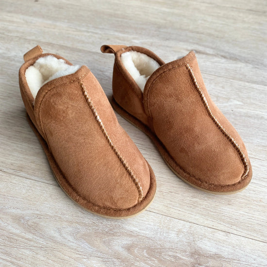 Kinder Lammfell Hausschuhe Lian l Braun l Gr. 26-36