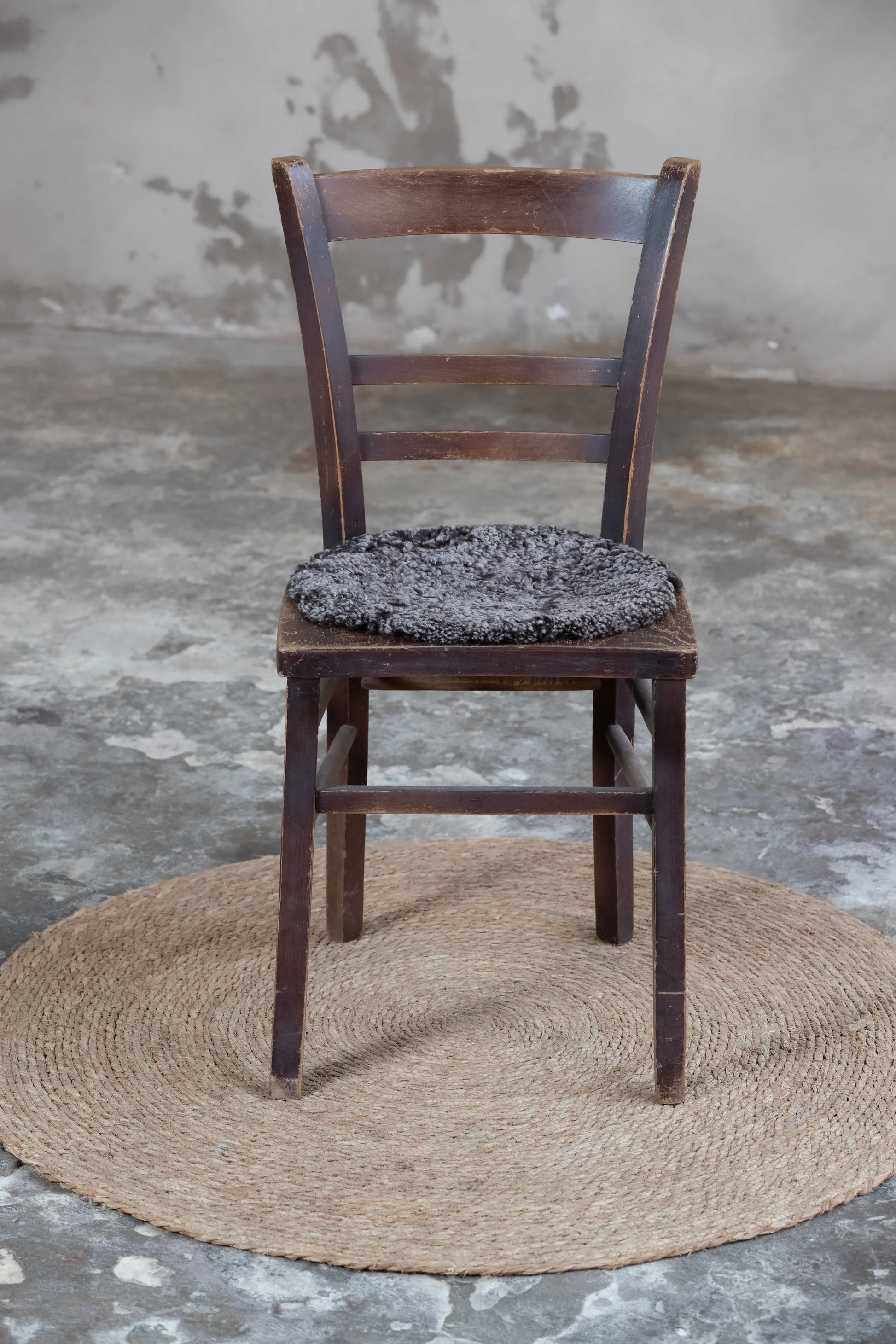 Lammfell Sitzauflage Curly Rund Mocca