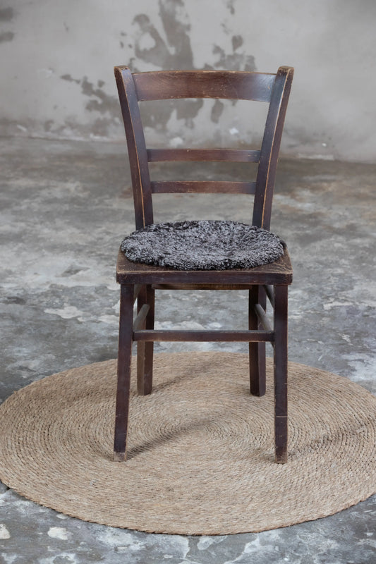 Lammfell Sitzauflage Curly Rund Mocca