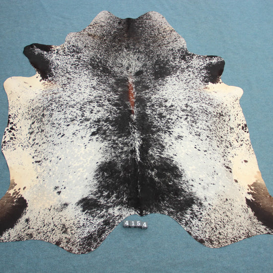 Kuhfell Schwarz Braun Grau Weiß gesprenkelt (41) XXL 4-5 qm