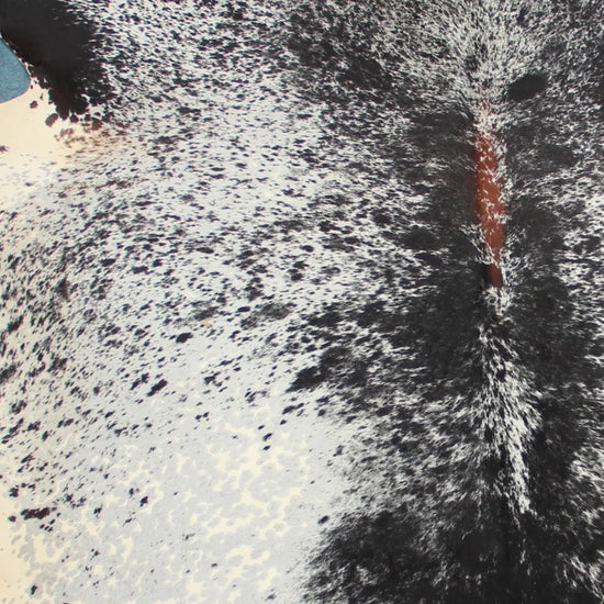 Kuhfell Schwarz Braun Grau Weiß gesprenkelt (41) XXL 4-5 qm