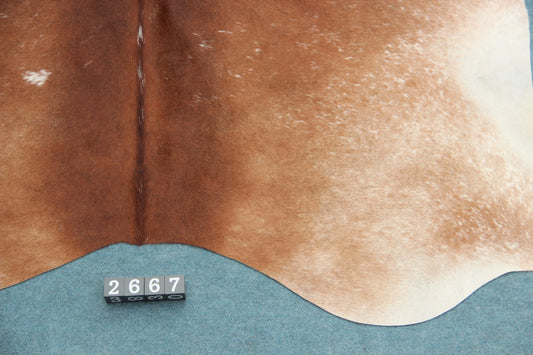 Kuhfell Beige Braun Weiß gesprenkelt (2667) 2-3 qm