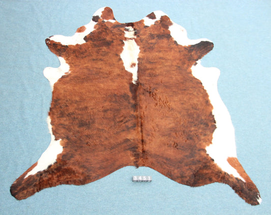 Kuhfell Schwarz Braun Weiß getigert (3451) 3 -4 qm Langhaar