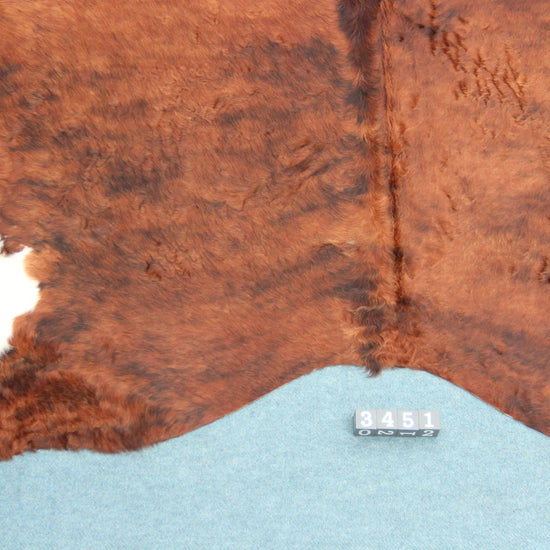 Kuhfell Schwarz Braun Weiß getigert (3451) 3 -4 qm Langhaar