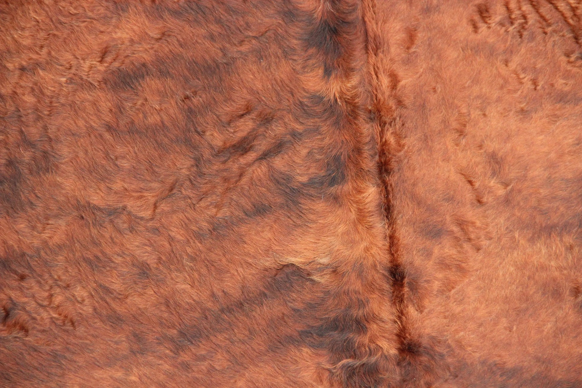 Kuhfell Schwarz Braun Weiß getigert (3451) 3 -4 qm Langhaar