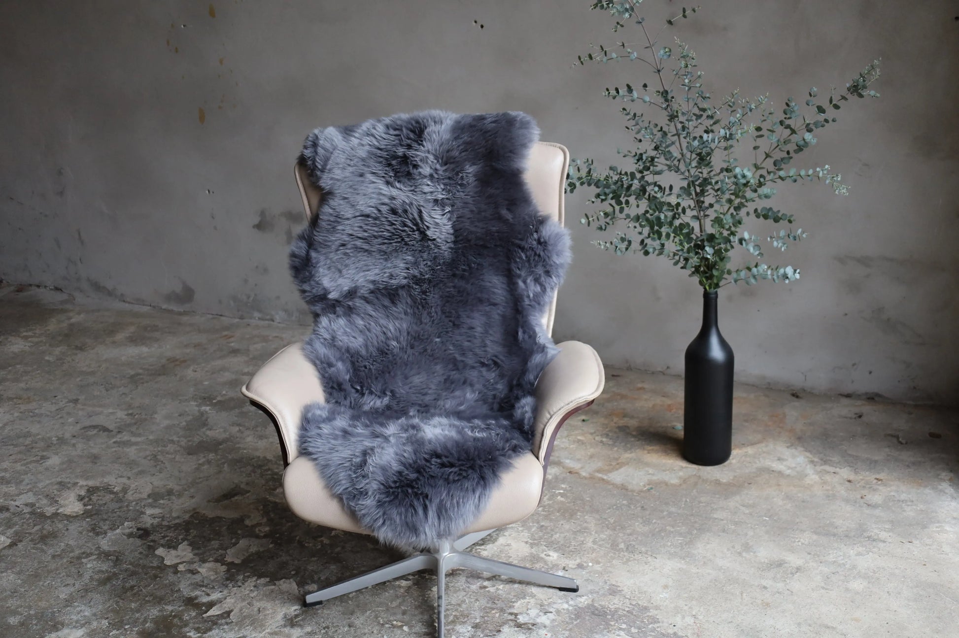 1,5er Lammfell Anthrazit