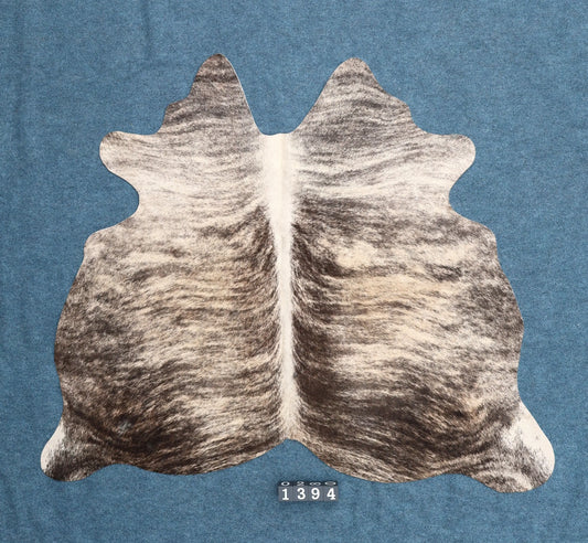Kuhfell Grau Beige Weiß getigert (1394)