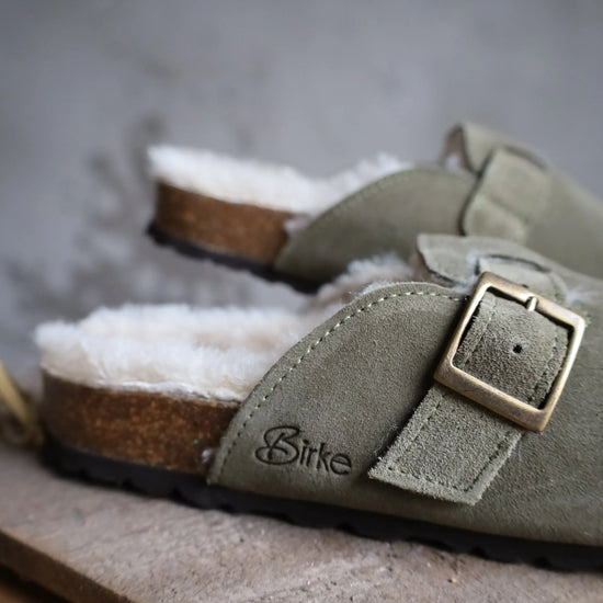 Lammfell Hausschuh - Glen- Olive