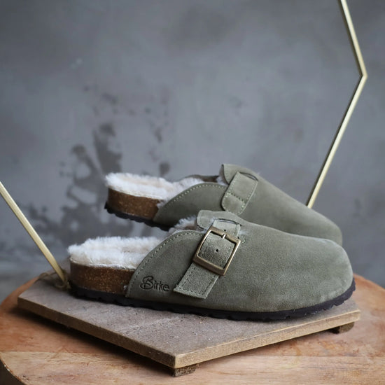 Lammfell Hausschuh - Glen- Olive