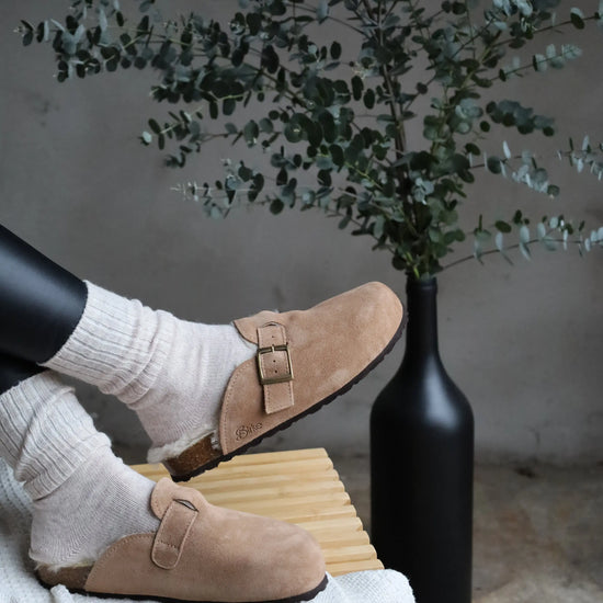 Lammfell Hausschuh - Glen- Taupe