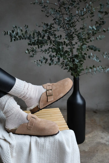 Lammfell Hausschuh - Glen- Taupe