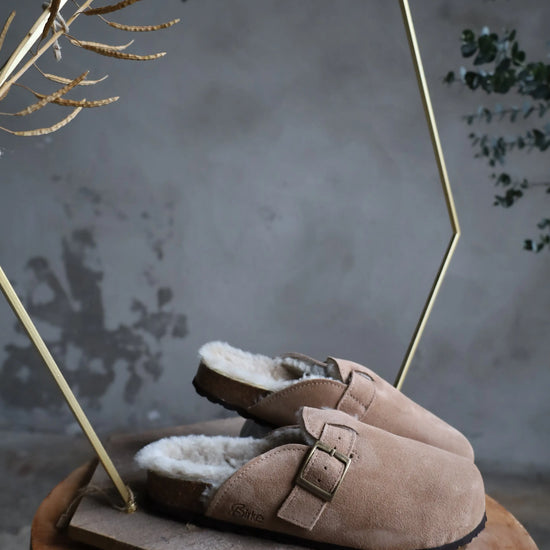 Lammfell Hausschuh - Glen- Taupe