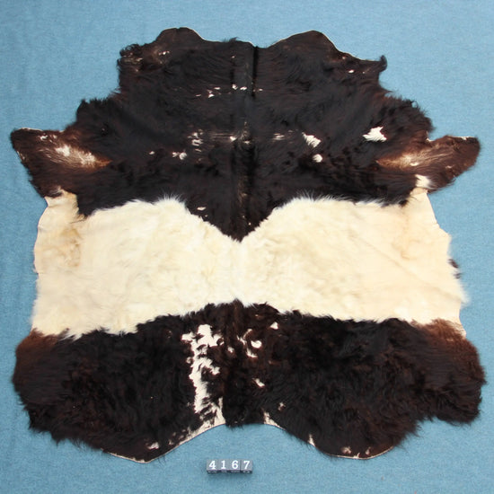 Kuhfell Schwarz Weiß (4167) XXL 4-5qm Langhaar Gelloway 2. Wahl