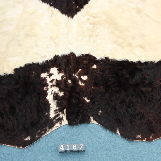 Kuhfell Schwarz Weiß (4167) XXL 4-5qm Langhaar Gelloway 2. Wahl