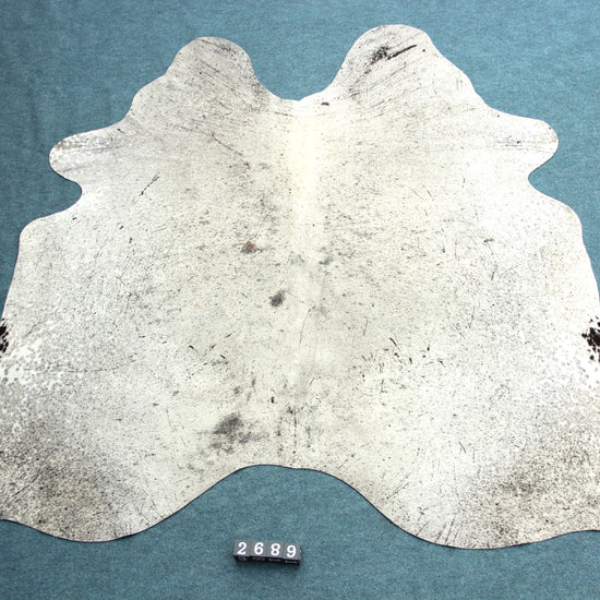 Kuhfell Grau Weiß (2689) 2-3 qm Silber-Schimmer