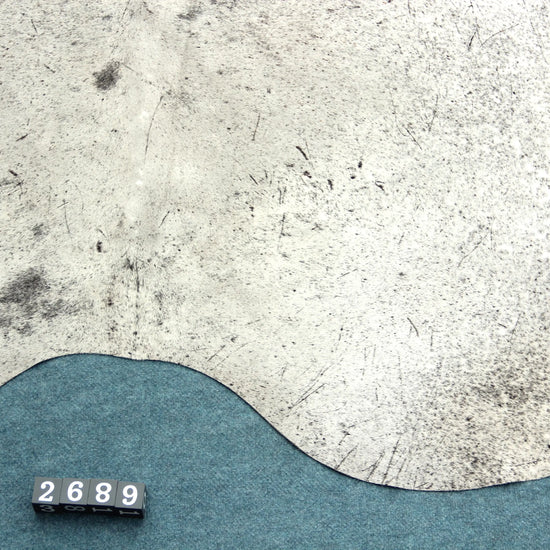 Kuhfell Grau Weiß (2689) 2-3 qm Silber-Schimmer