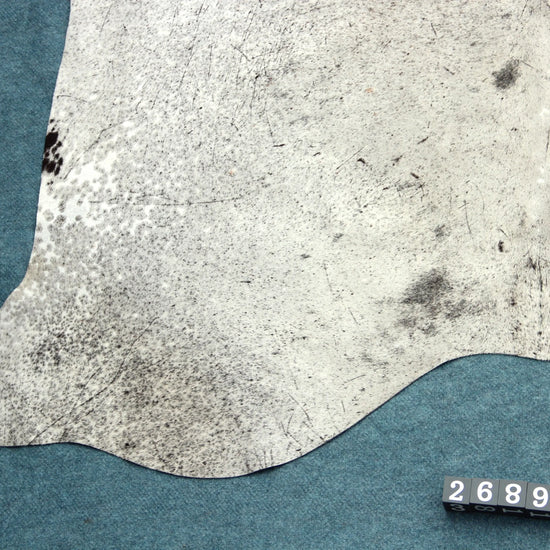 Kuhfell Grau Weiß (2689) 2-3 qm Silber-Schimmer