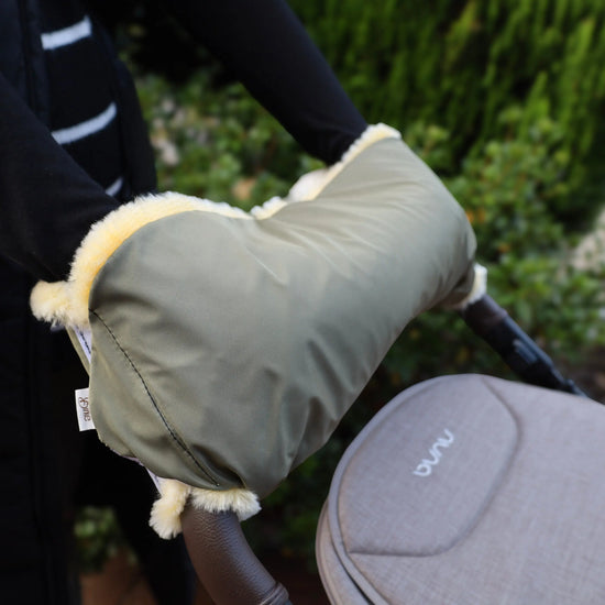 Baby- Kinderwagen-Handwärmer mit Lammfellfutter Gerberei Birke