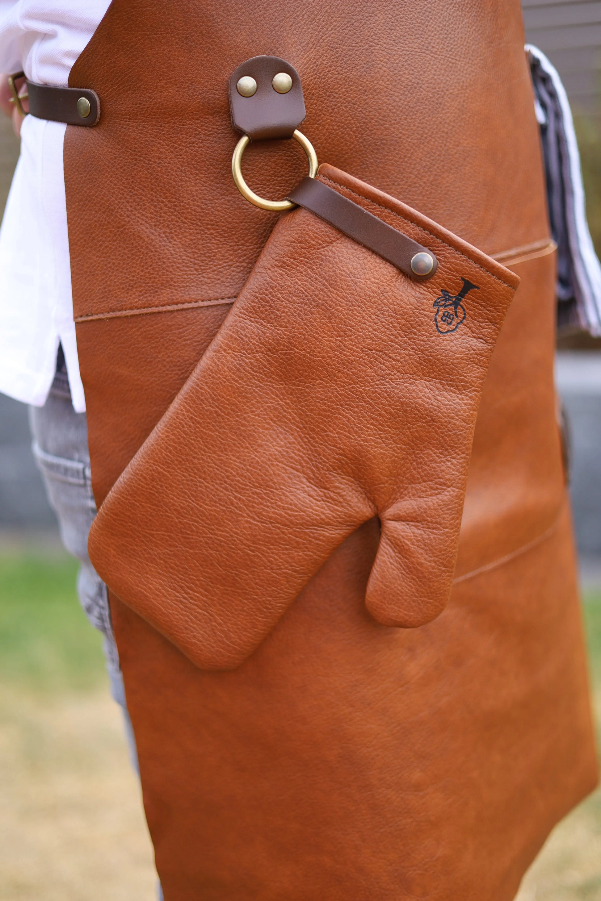 Premium Grill-Handschuh aus Leder  Gerberei Birke Fellshop