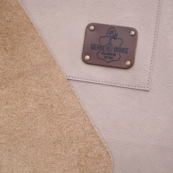 Premium Leder-Grillschürze Smokegrau mit Personalisierung | Regular  Gerberei Birke Fellshop