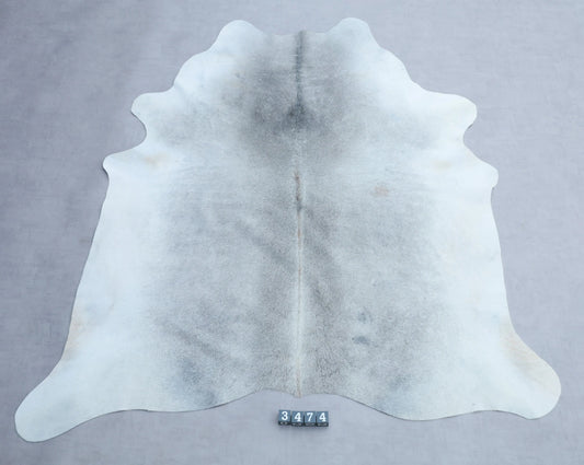 Kuhfell Grau Weiß Beige (3474) 3-4 qm  Gerberei Birke Fellshop