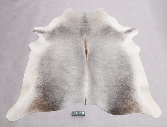Kuhfell Grau Weiß Beige Braun (3478) 3-4 qm  Gerberei Birke Fellshop