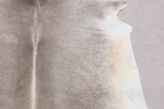 Kuhfell Grau Weiß Beige (3479) 3-4 qm  Gerberei Birke Fellshop