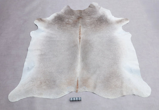Kuhfell Grau Weiß Braun (3482) 3-4 qm  Gerberei Birke Fellshop