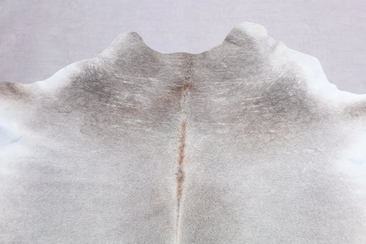 Kuhfell Grau Weiß Braun (3482) 3-4 qm  Gerberei Birke Fellshop