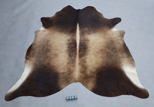 Kuhfell Braun Beige Weiß (3483) 3-4 qm  Gerberei Birke Fellshop