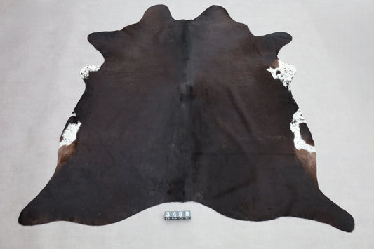 Kuhfell Schwarz Weiß Braun (3488) 3-4 qm  Gerberei Birke Fellshop