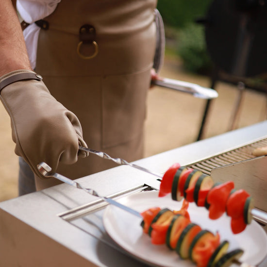 Premium Grill-Handschuh aus Leder  Gerberei Birke Fellshop