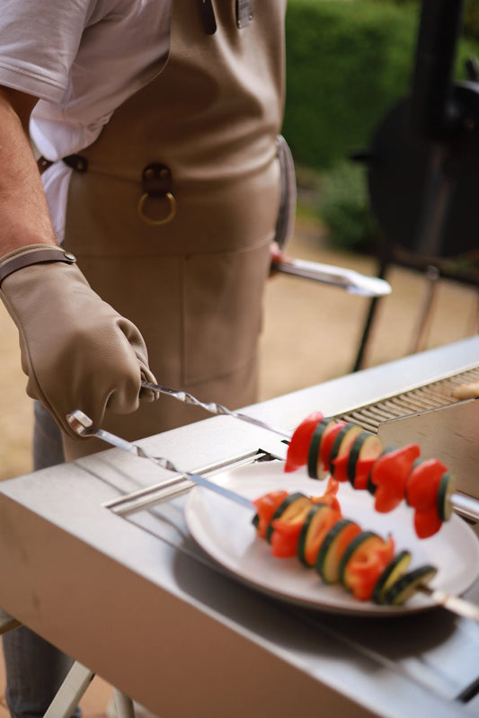 Premium Grill-Handschuh aus Leder  Gerberei Birke Fellshop