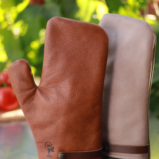 Premium Grill-Handschuh aus Leder  Gerberei Birke Fellshop