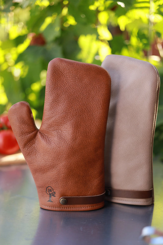 Premium Grill-Handschuh aus Leder  Gerberei Birke Fellshop