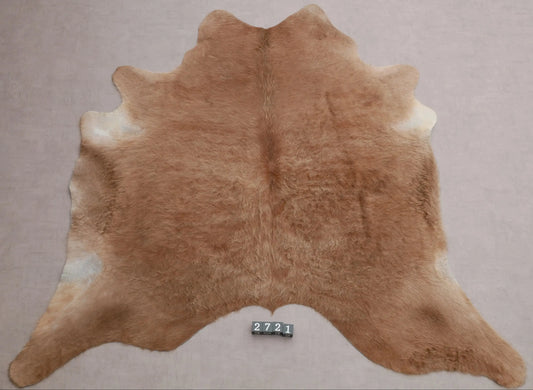Kuhfell Braun Beige Langhaar (2721) 2-3 qm  Gerberei Birke Fellshop: Gesamtaufnahme