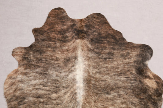 Kuhfell Beige Braun Weiß Schwarz getigert (2749) 2-3 qm  Gerberei Birke Fellshop: Nahaufnahme Hals