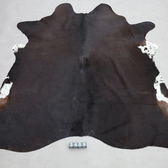 Kuhfell Schwarz Weiß Braun (3488) 3-4 qm  Gerberei Birke Fellshop: Gesamtaufnahme