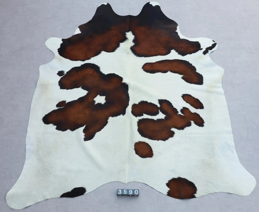 Kuhfell Schwarz Weiß Braun (3590) 3-4 qm  Gerberei Birke Fellshop: Gesamtaufnahme