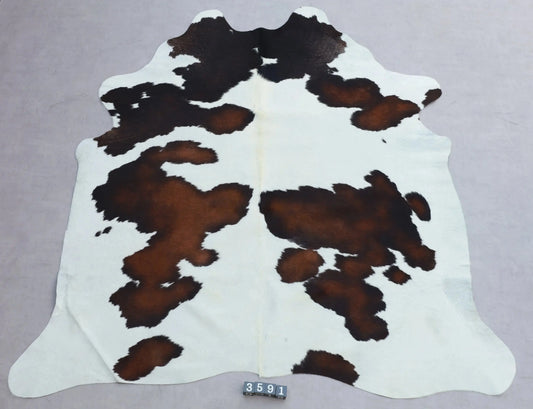 Kuhfell Schwarz Weiß Braun (3591) 3-4 qm  Gerberei Birke Fellshop: Gesamtaufnahme