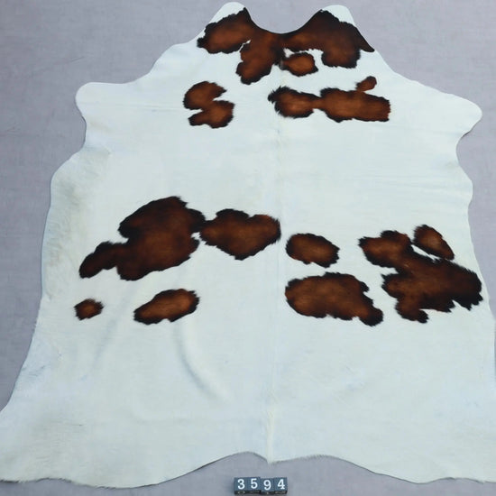 Kuhfell Schwarz Weiß Braun (3594) 3-4 qm  Gerberei Birke Fellshop: Gesamtaufnahme