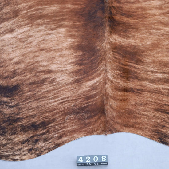 Kuhfell Braun Schwarz Beige getigert (4208) XXL 4-5 qm  Gerberei Birke Fellshop: Nahaufnahme Rückenende